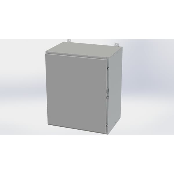 Clamps with Padlock Hasp Electrical Enclosures, 36 in H, 20 in D, 30 in W, NEMA 4, Carbon Steel